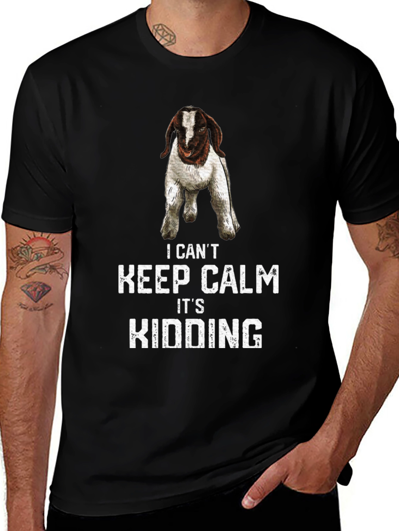 I Cant Keep Calm Its Kidding Goat Graphic T-Shirt