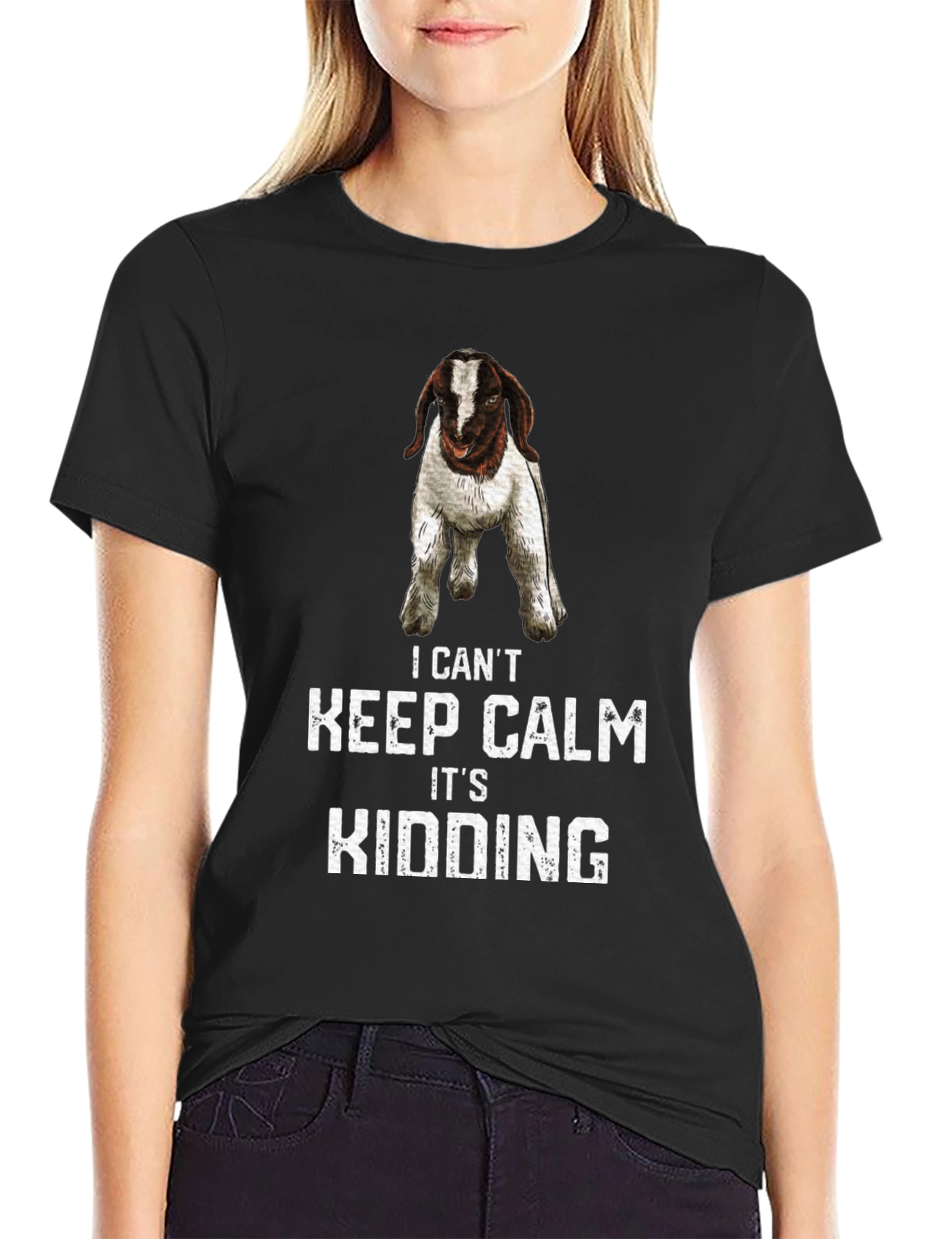 I Cant Keep Calm Its Kidding Goat Graphic T-Shirt