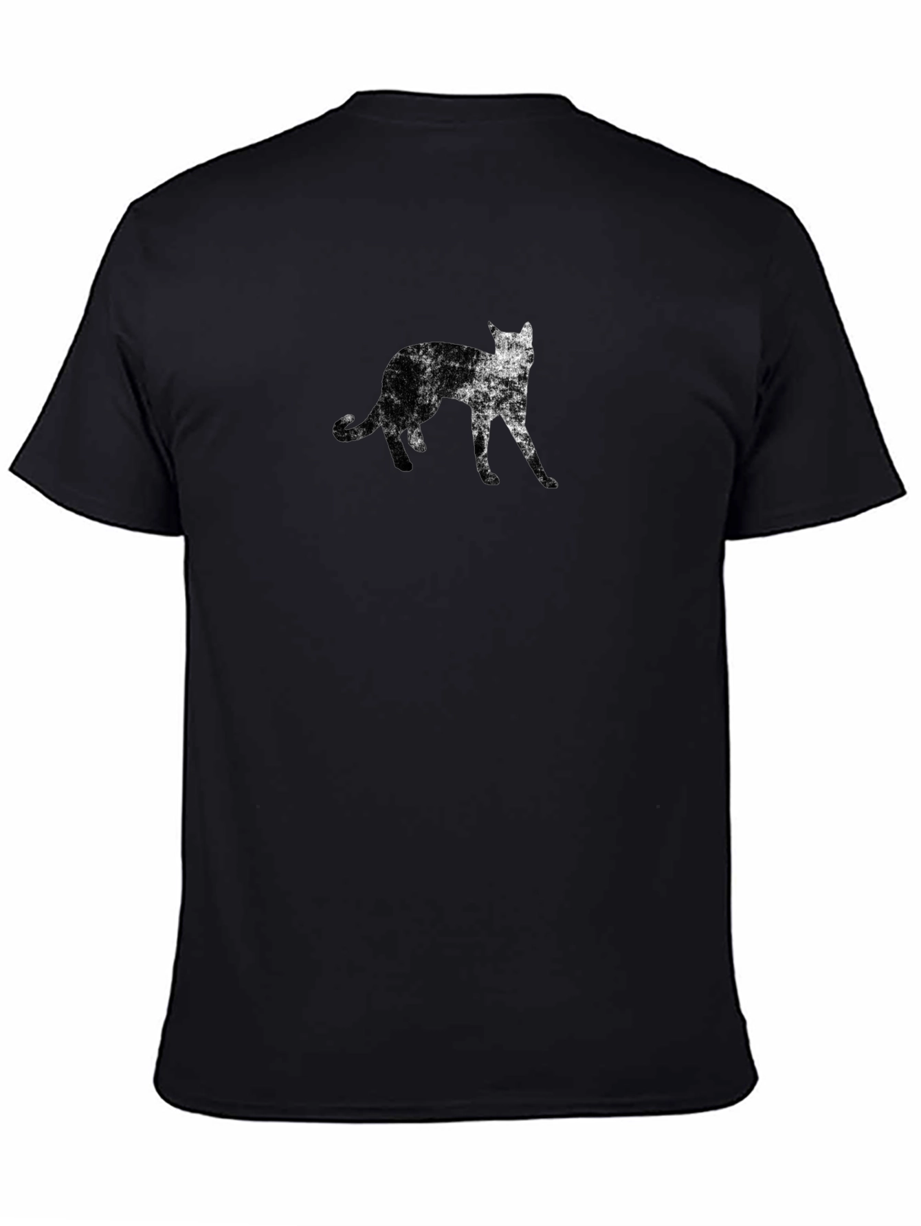 Distressed Wolf Graphic Tee - Black Cotton Casual Shirt