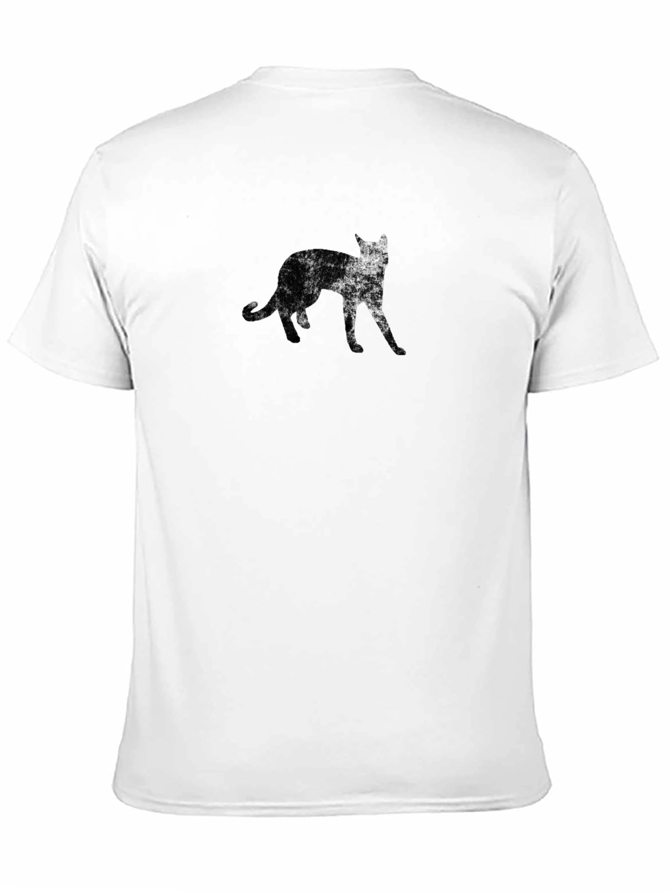Distressed Wolf Graphic Tee - Black Cotton Casual Shirt