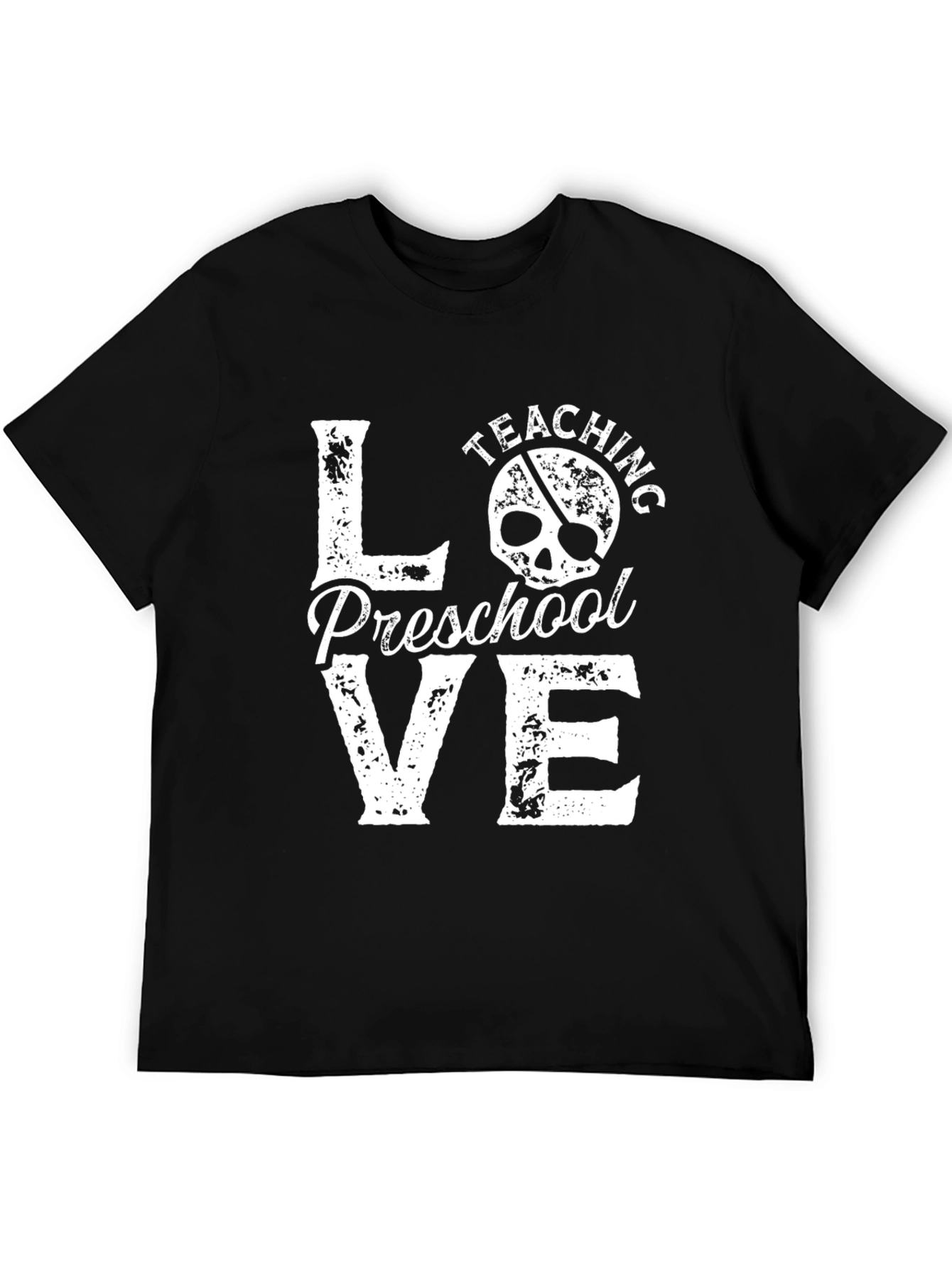 Love Teaching Preschool Black Graphic T-Shirt