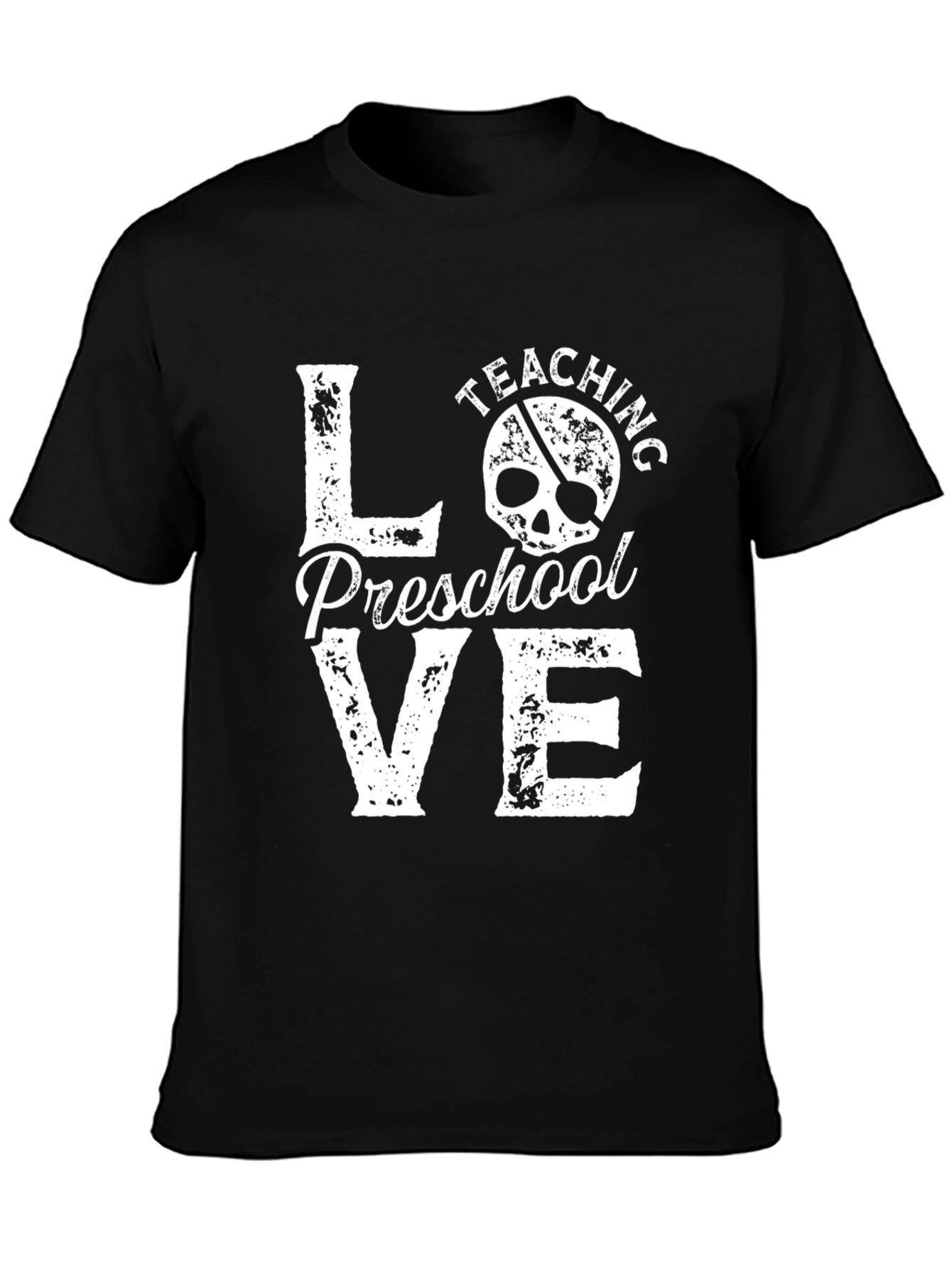 Love Teaching Preschool Black Graphic T-Shirt