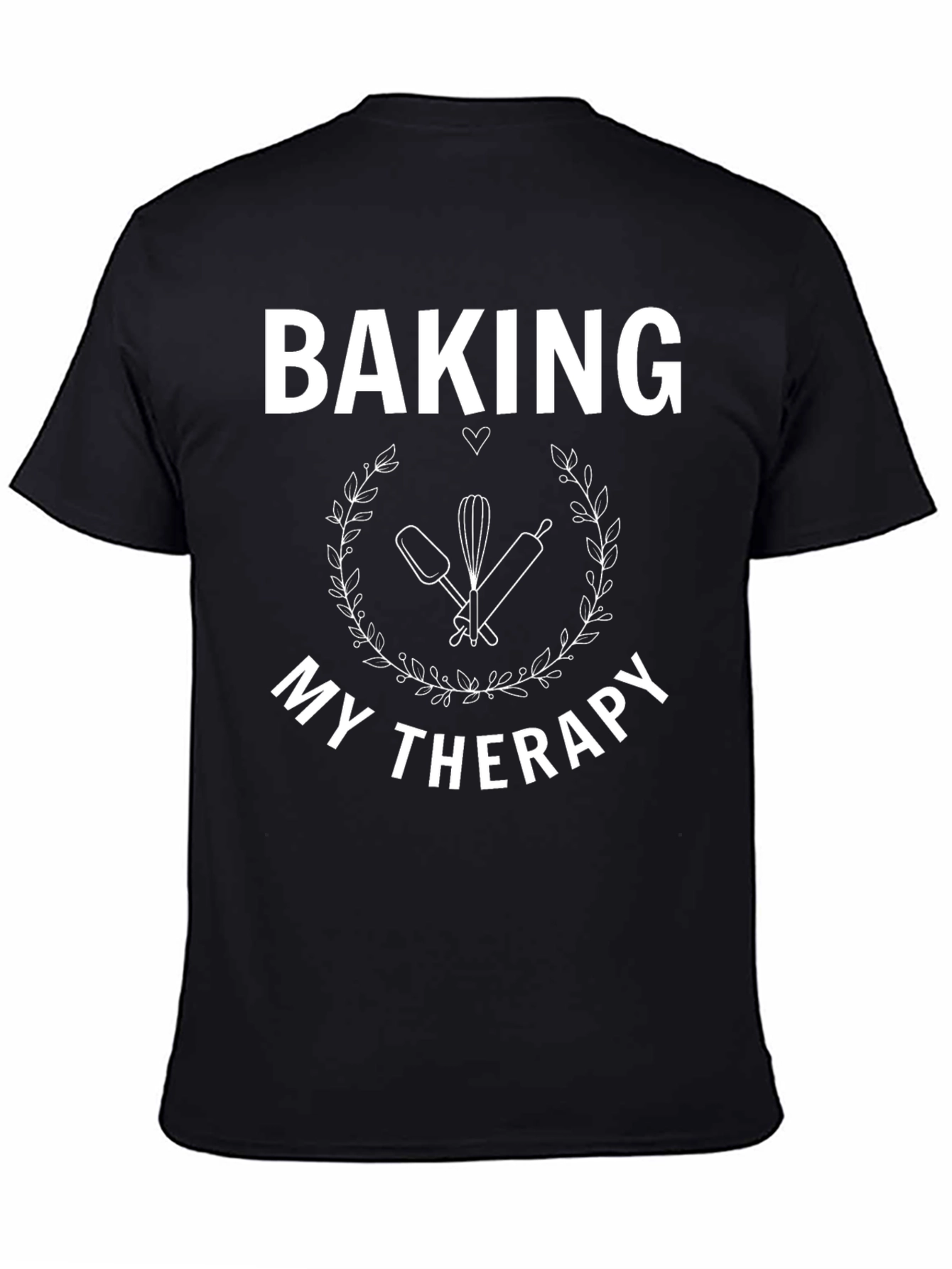 Baking is My Therapy Black T-Shirt