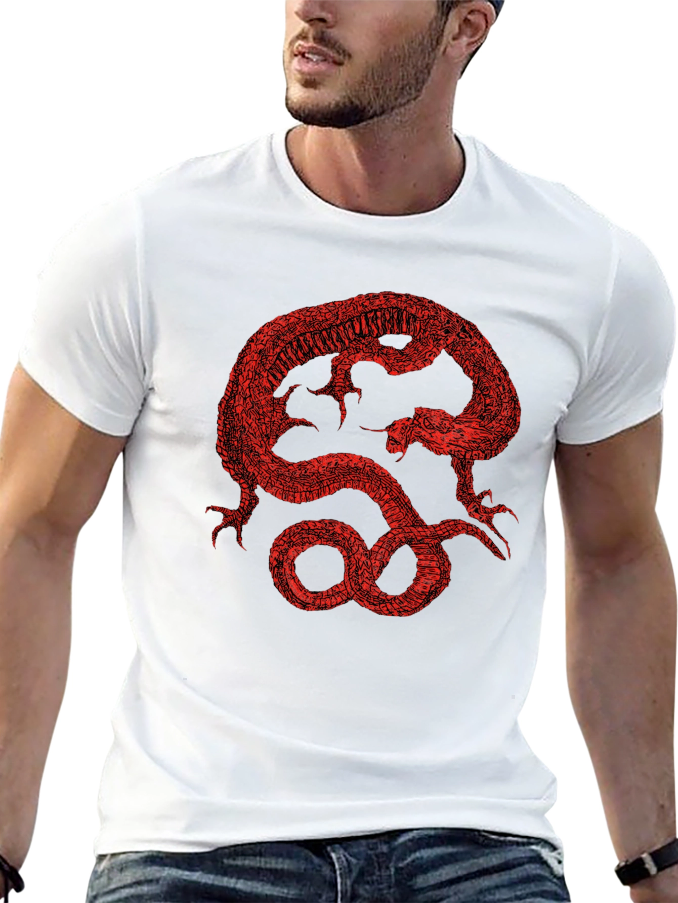 Red Dragon Graphic Black T-Shirt