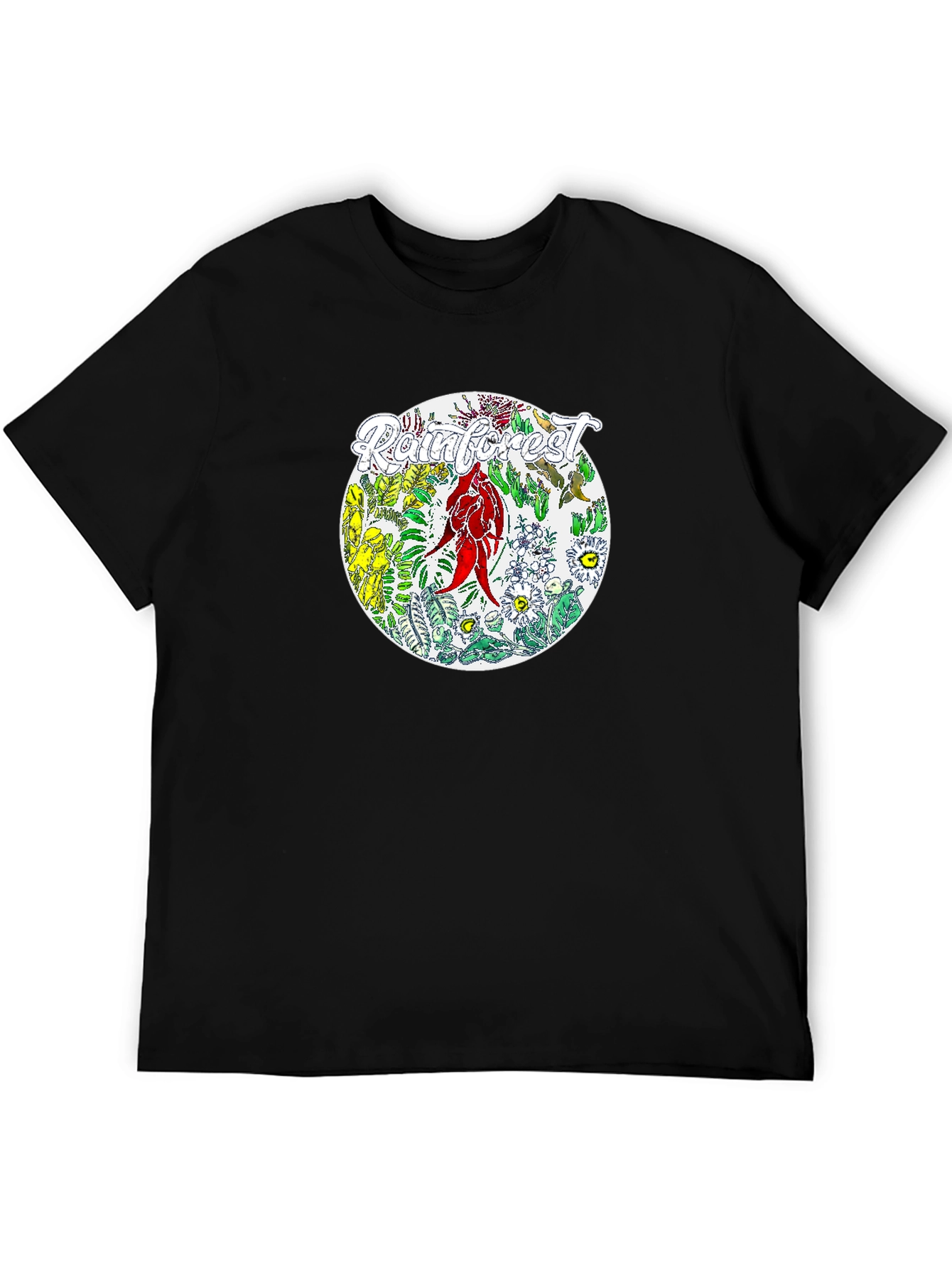 Rainforest Graphic Print Black T-Shirt