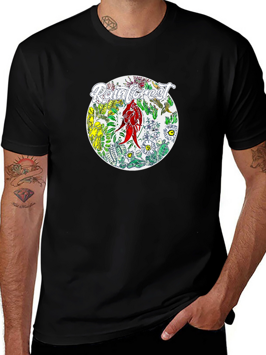 Rainforest Graphic Print Black T-Shirt