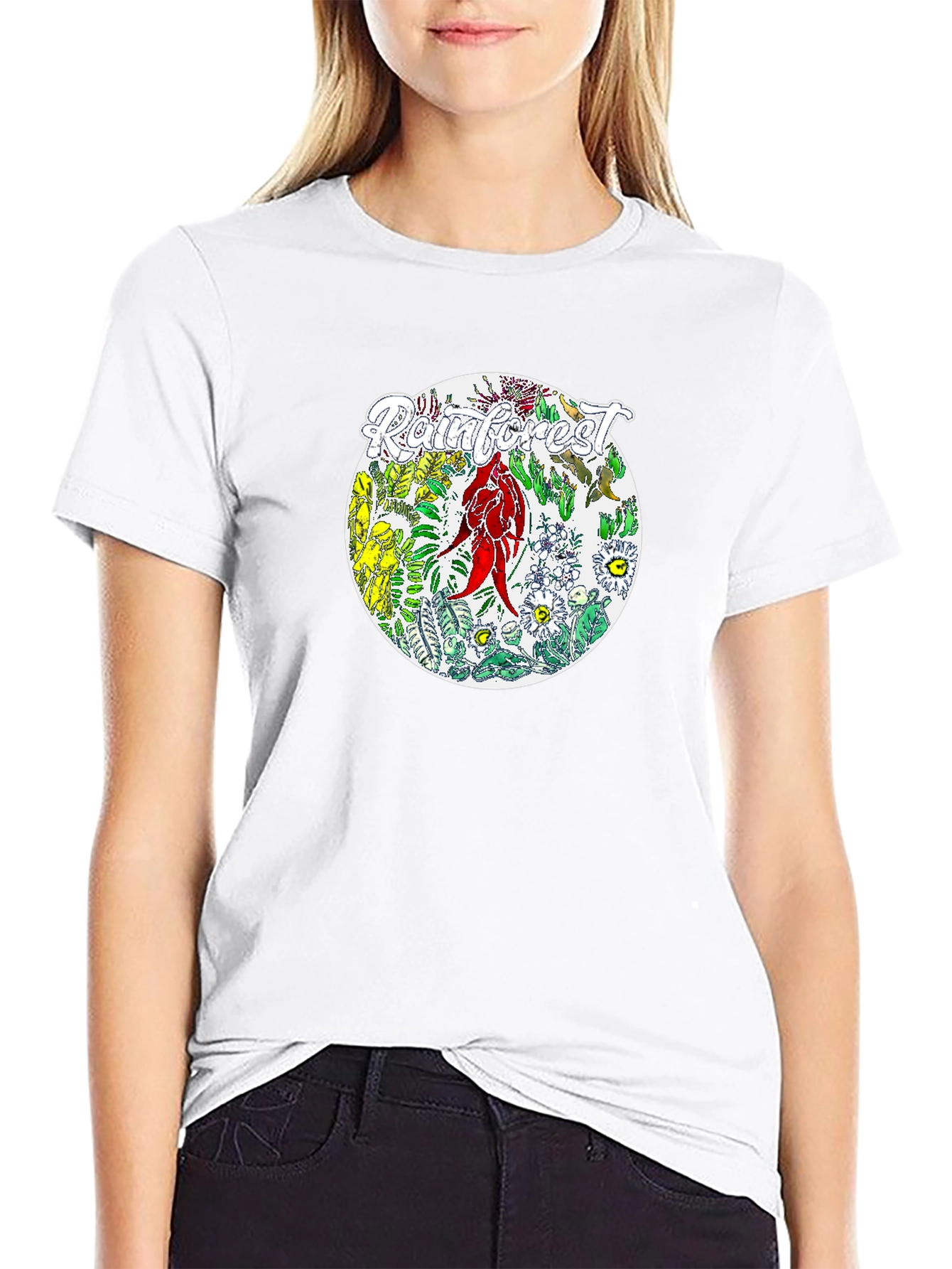 Rainforest Graphic Print Black T-Shirt