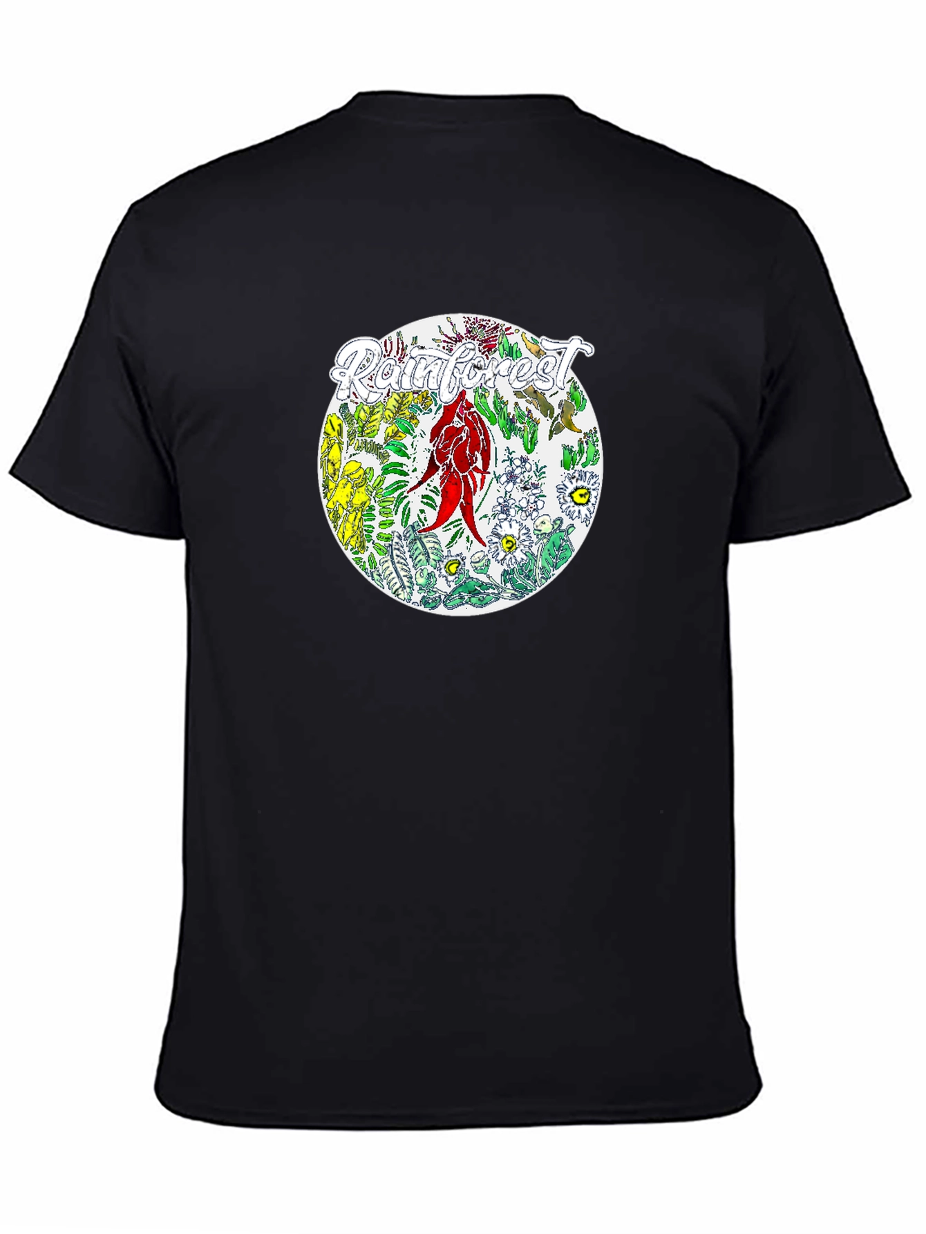 Rainforest Graphic Print Black T-Shirt