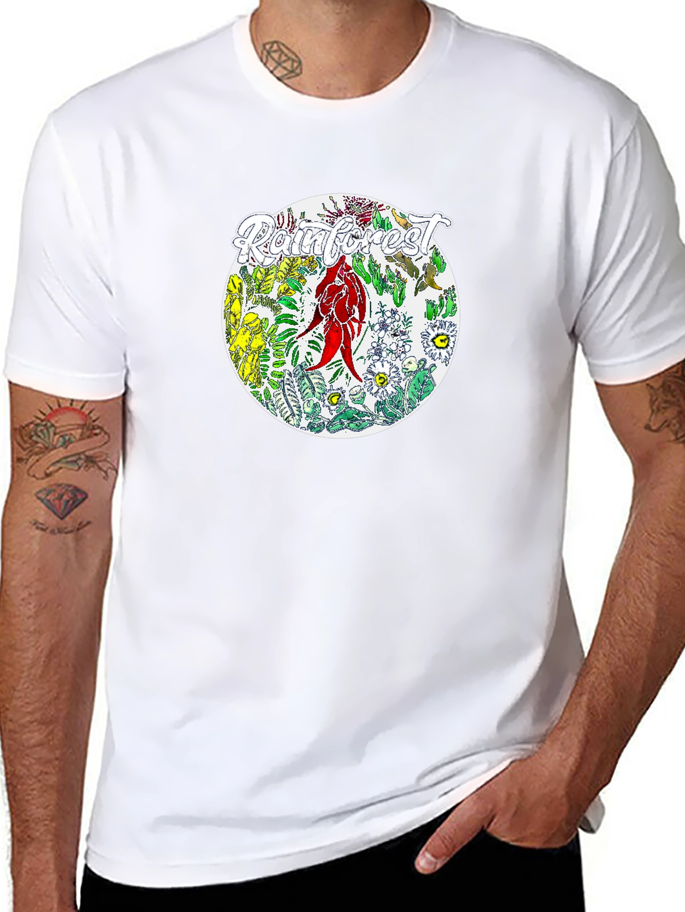 Rainforest Graphic Print Black T-Shirt