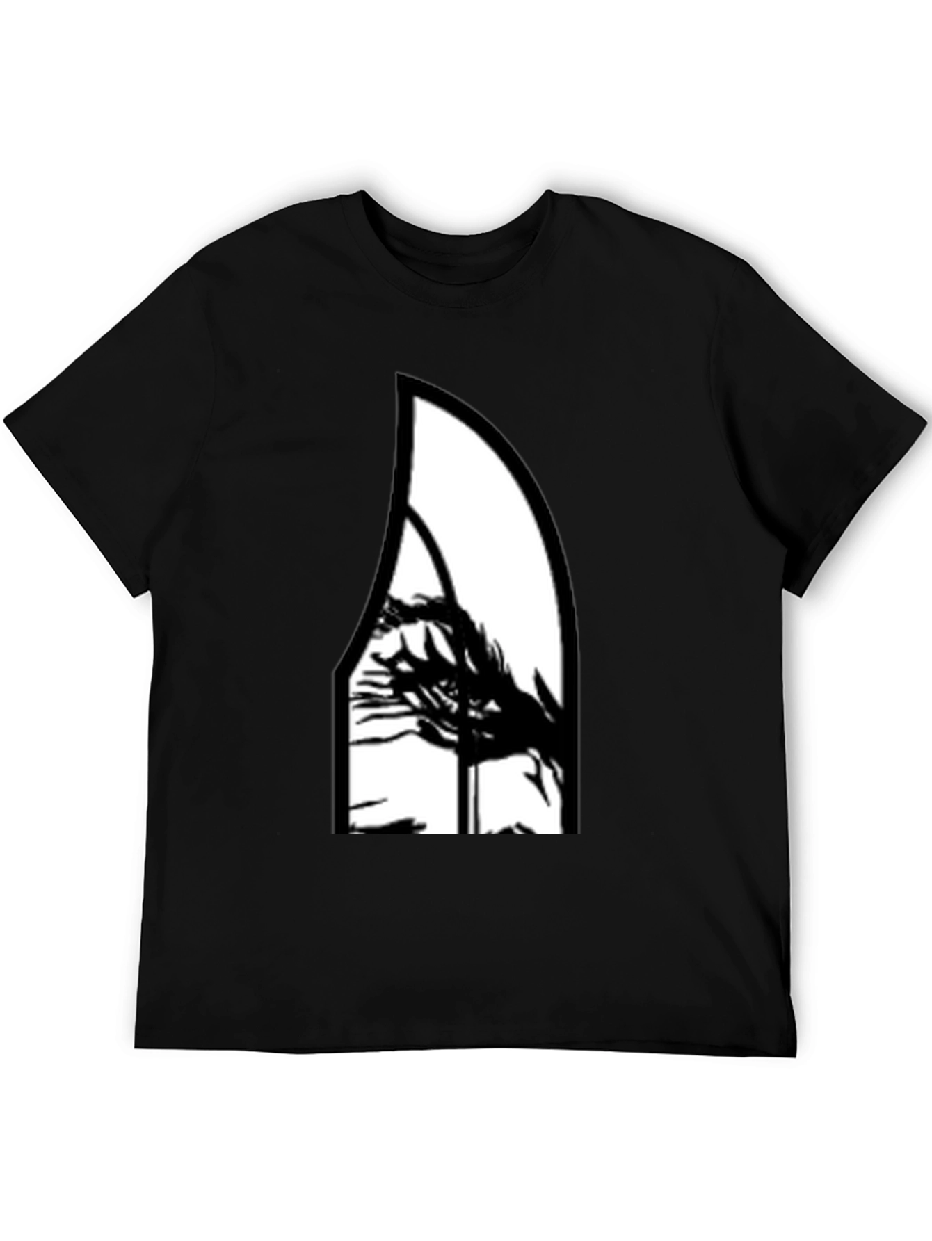 Abstract Graphic Tee - Black Cotton Blend Shirt
