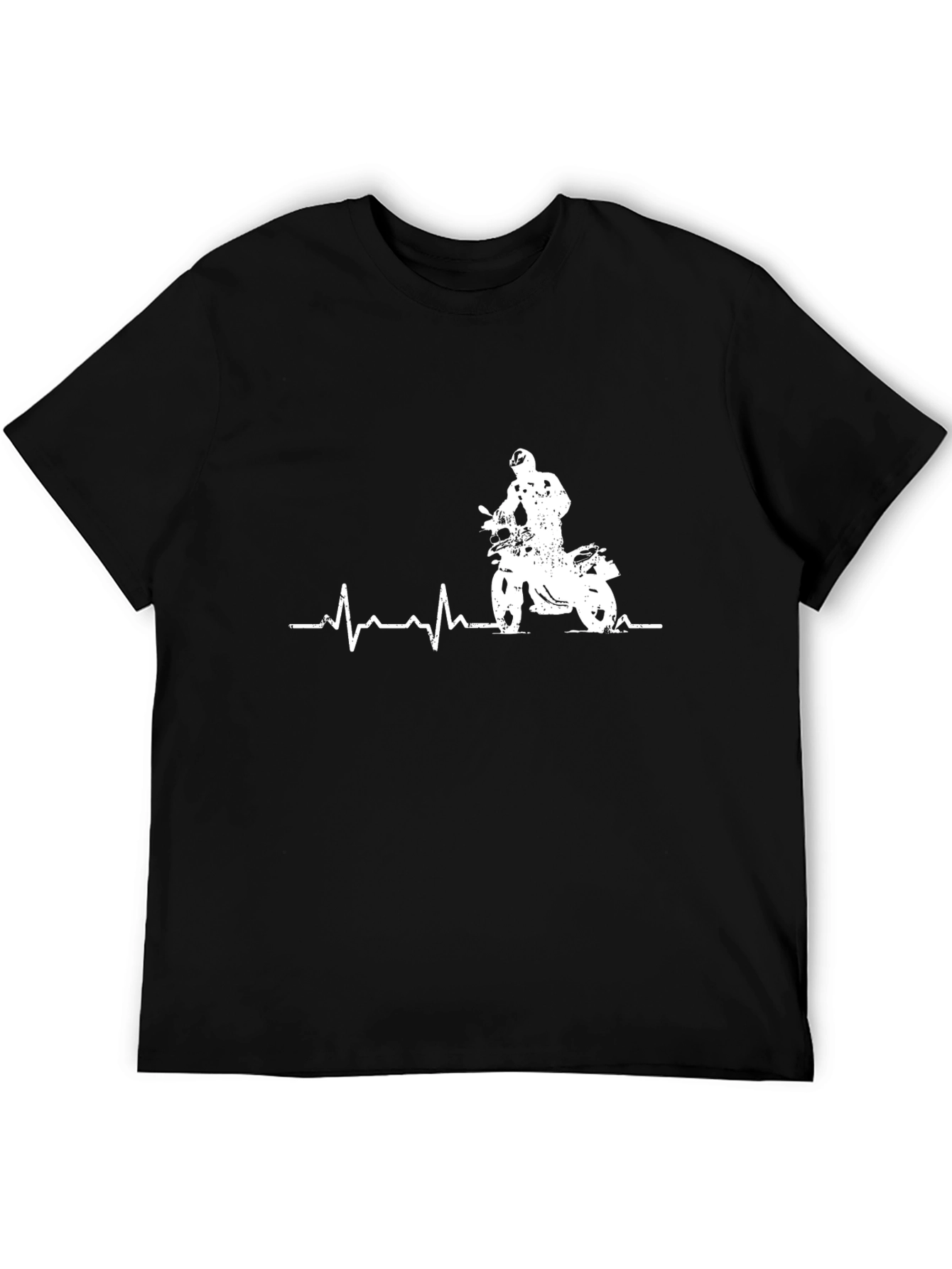 Motorcycle Heartbeat Graphic T-Shirt - Ride On!