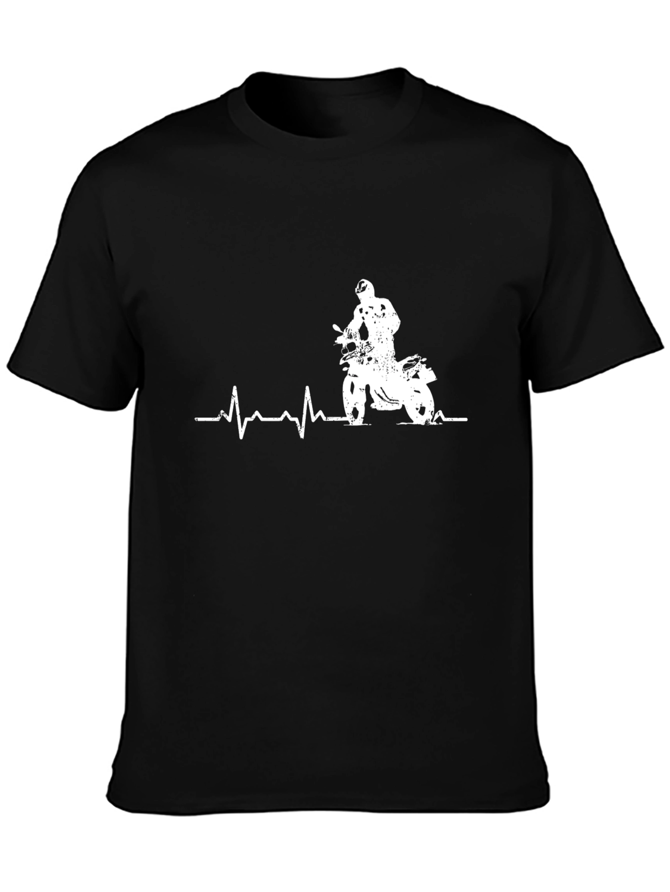 Motorcycle Heartbeat Graphic T-Shirt - Ride On!