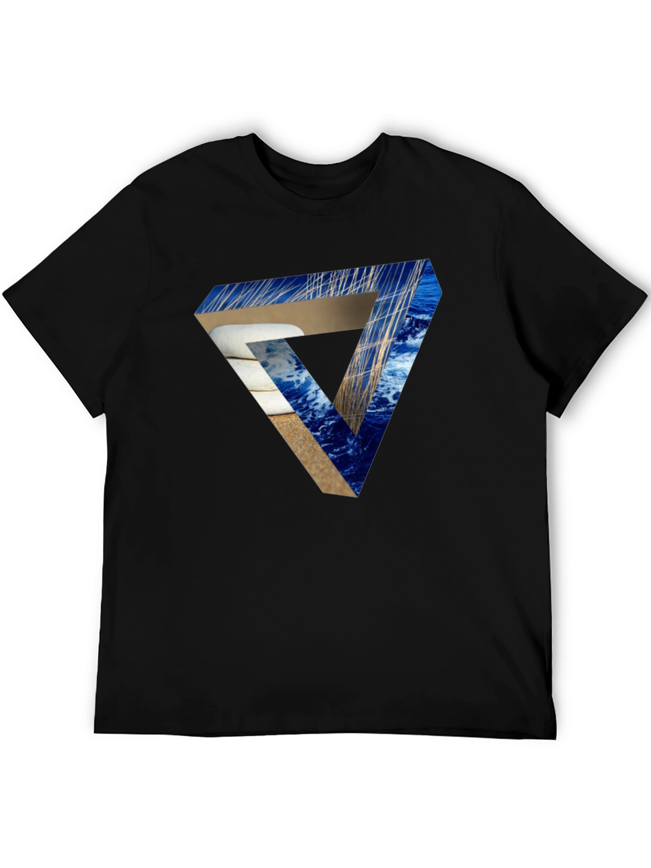 Impossible Triangle Illusion Graphic T-Shirt