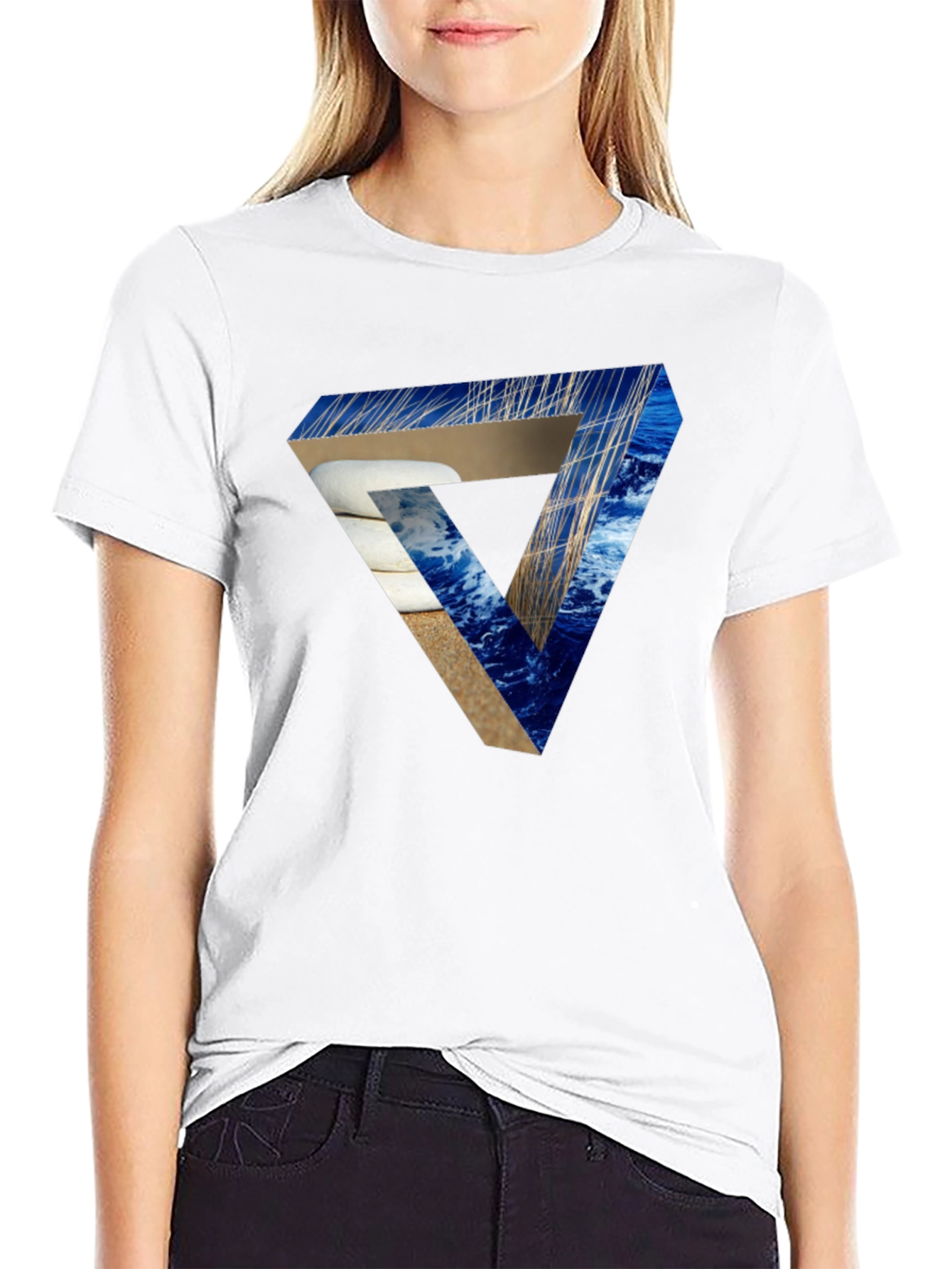 Impossible Triangle Illusion Graphic T-Shirt