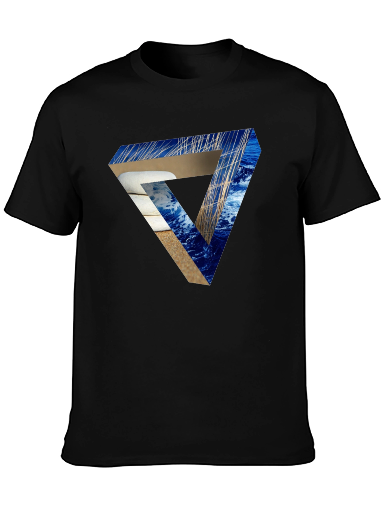 Impossible Triangle Illusion Graphic T-Shirt