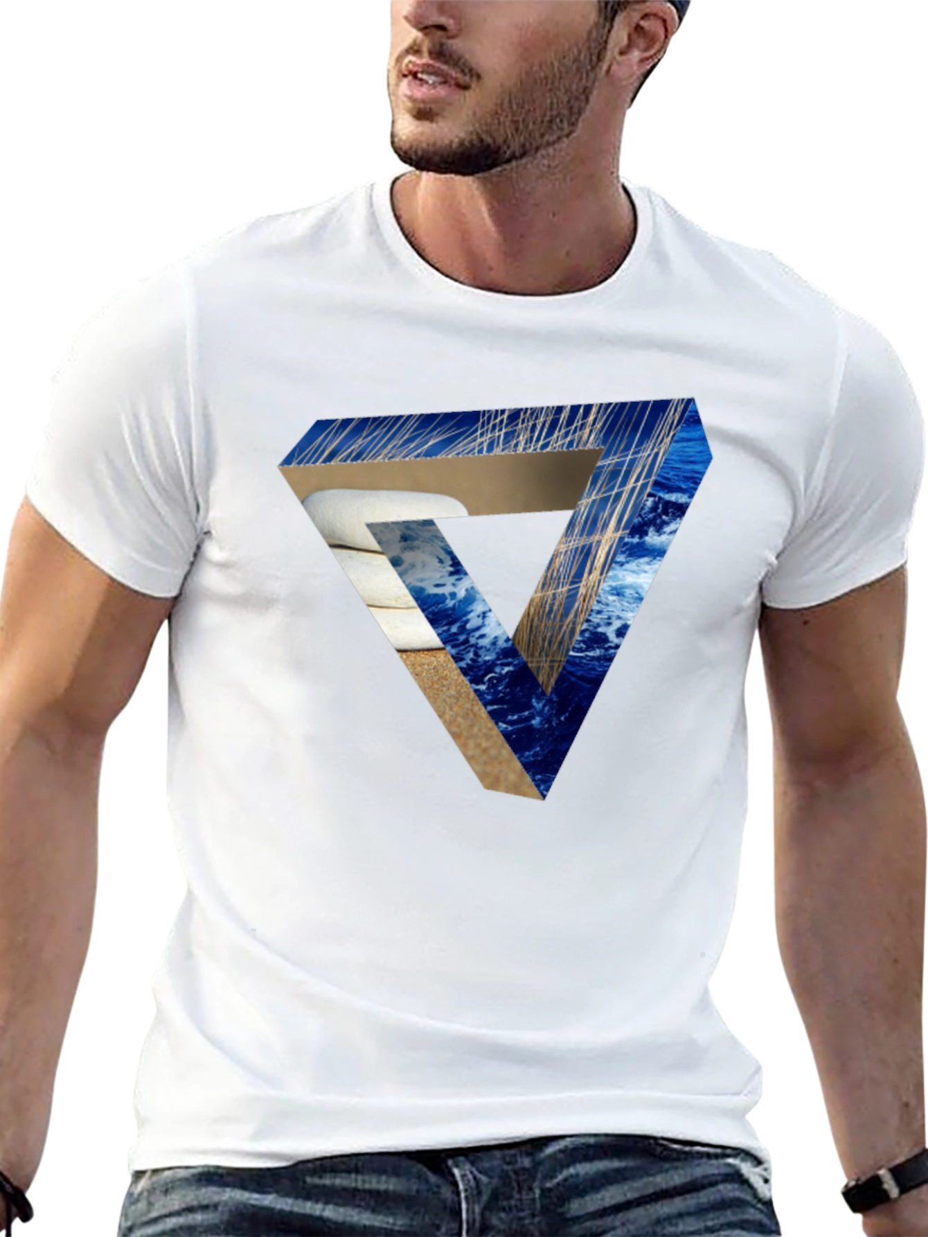 Impossible Triangle Illusion Graphic T-Shirt