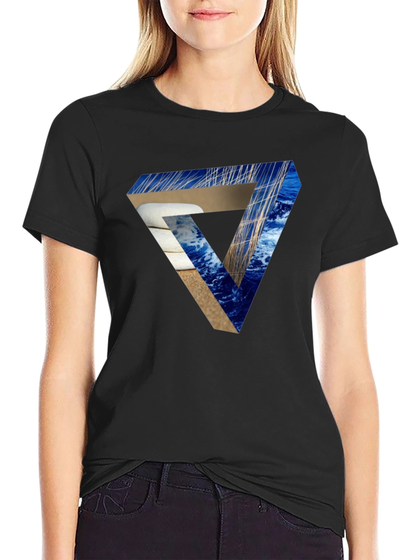 Impossible Triangle Illusion Graphic T-Shirt