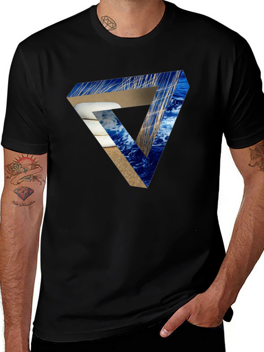 Impossible Triangle Illusion Graphic T-Shirt