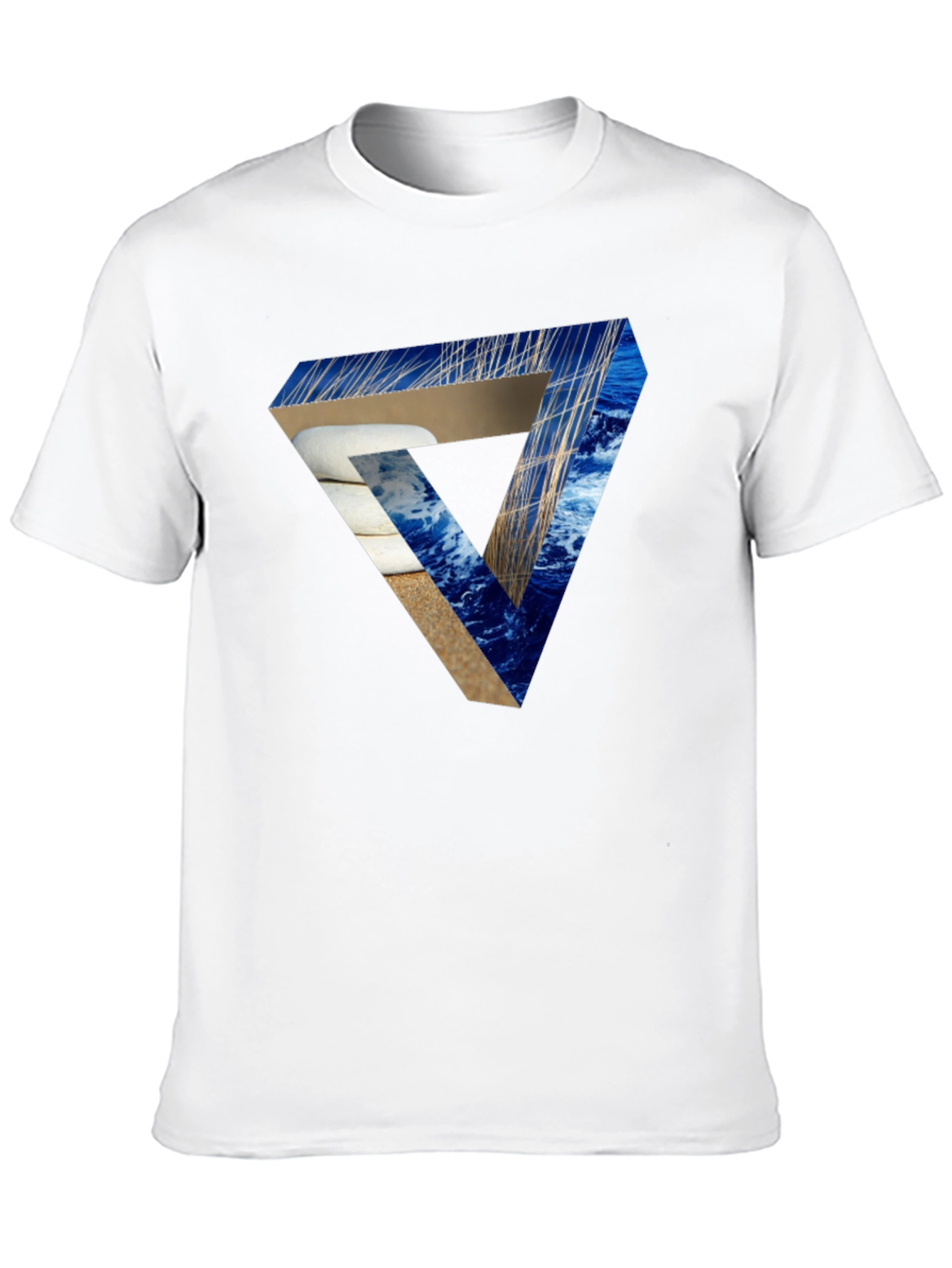 Impossible Triangle Illusion Graphic T-Shirt
