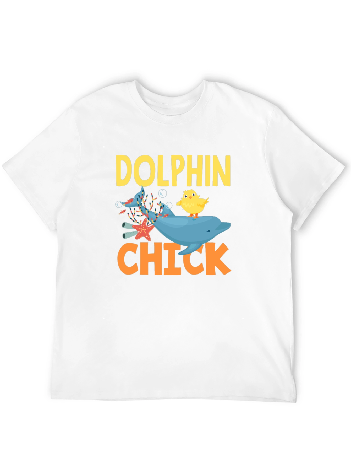 Dolphin Chick Novelty Graphic T-Shirt