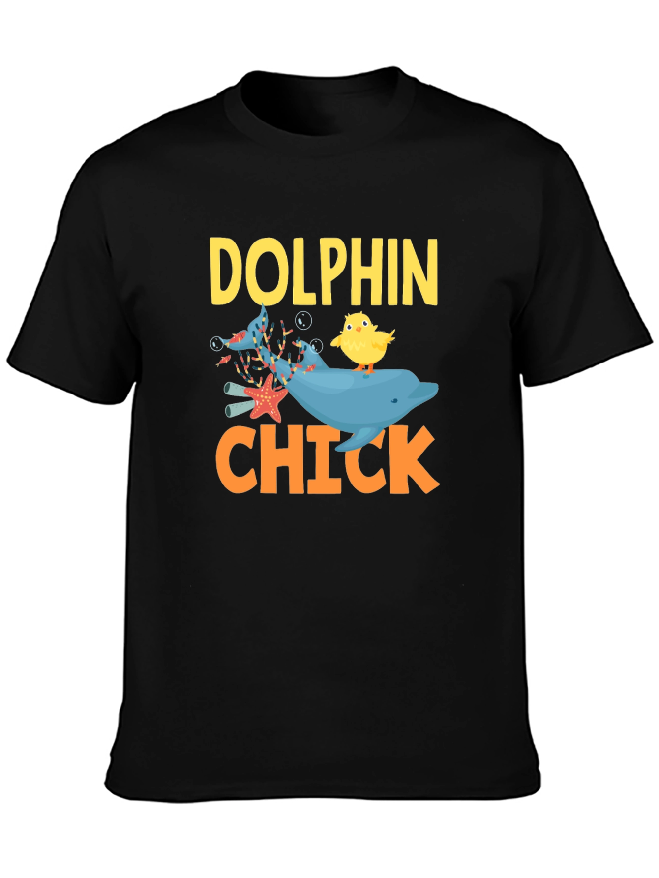Dolphin Chick Novelty Graphic T-Shirt