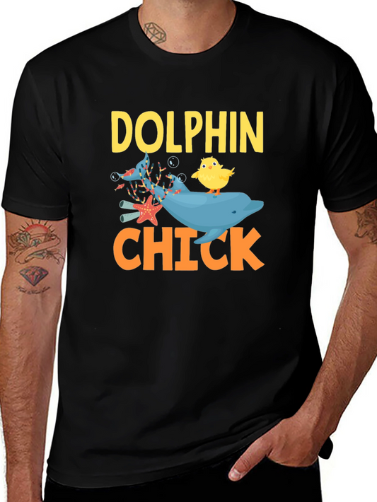 Dolphin Chick Novelty Graphic T-Shirt