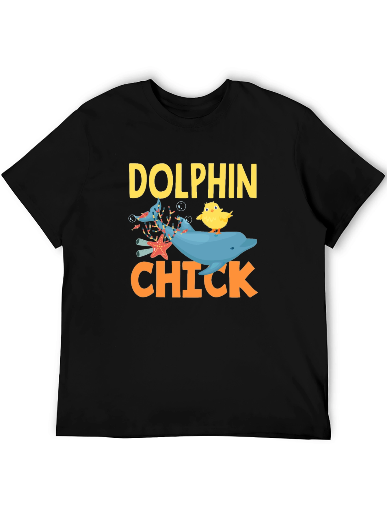 Dolphin Chick Novelty Graphic T-Shirt