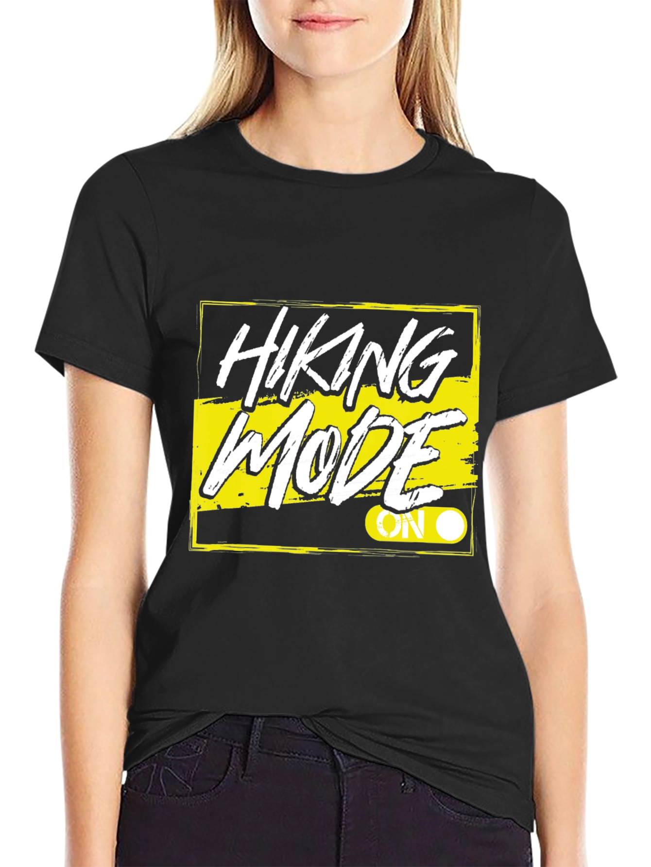 Hiking Mode On Black T-Shirt