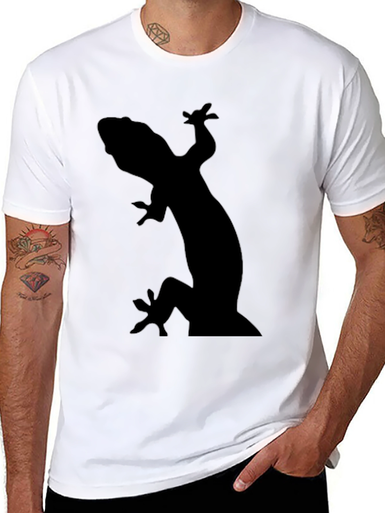 Gecko Silhouette Black T-Shirt