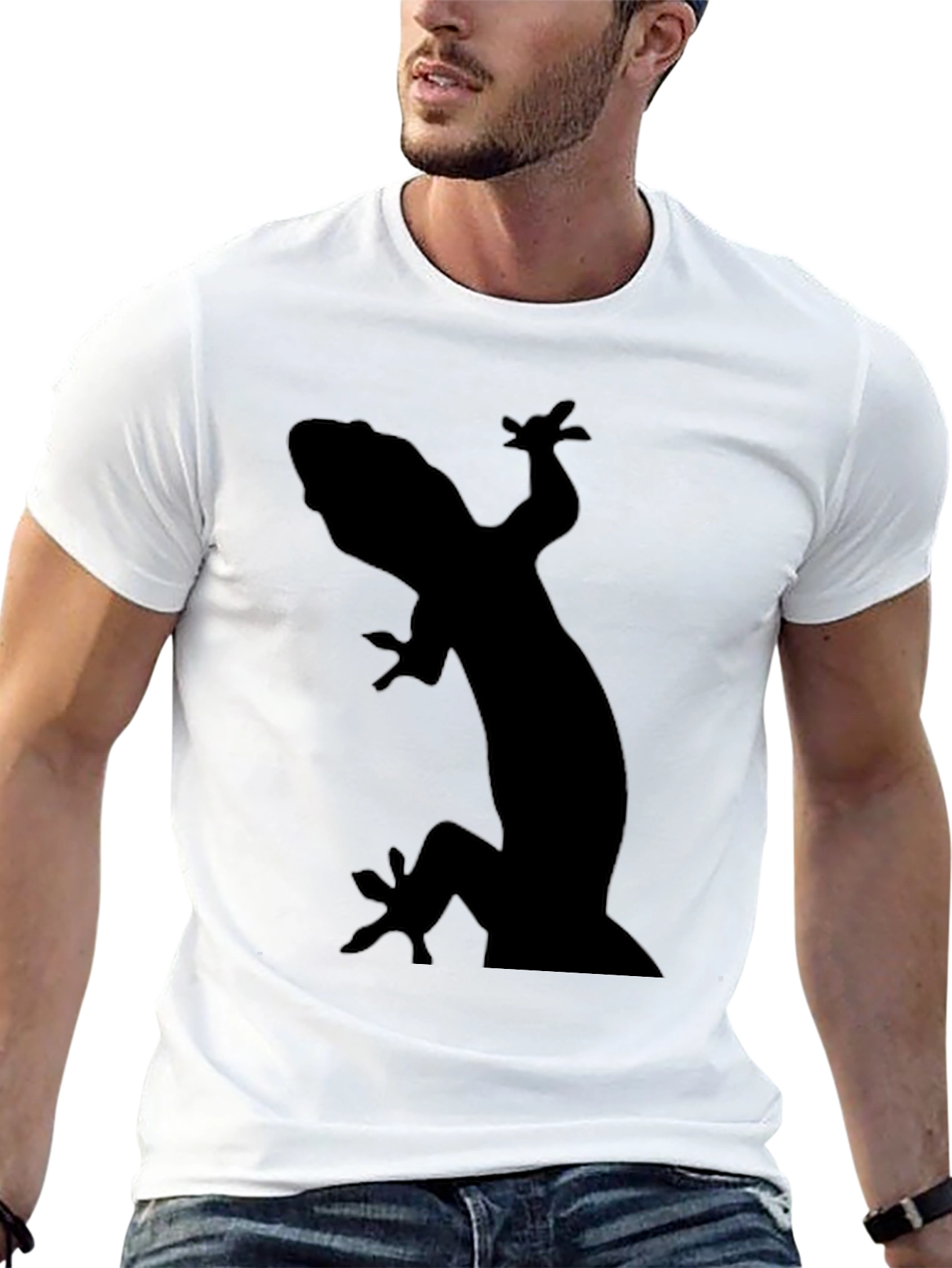 Gecko Silhouette Black T-Shirt