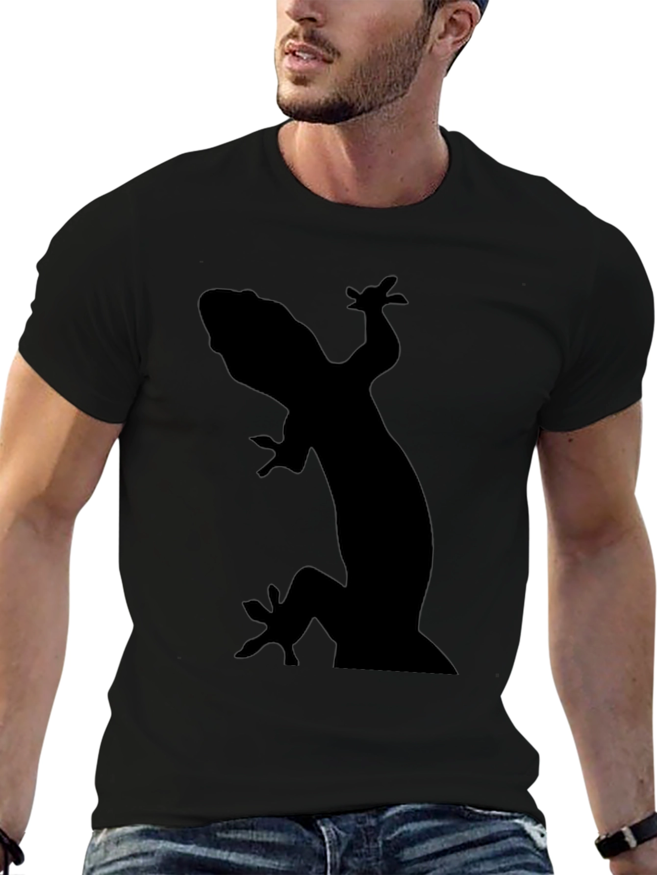 Gecko Silhouette Black T-Shirt