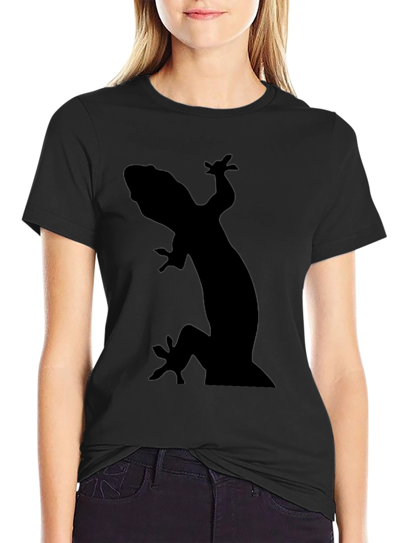 Gecko Silhouette Black T-Shirt