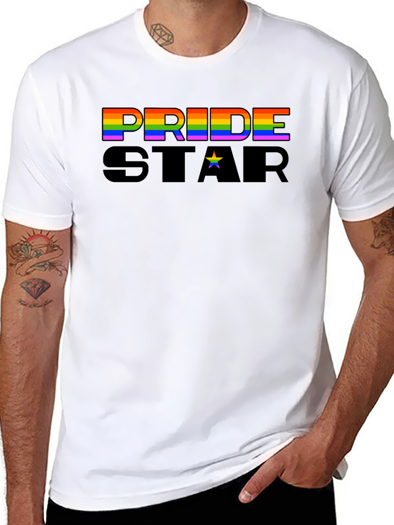 Pride Star Graphic Tee - Black