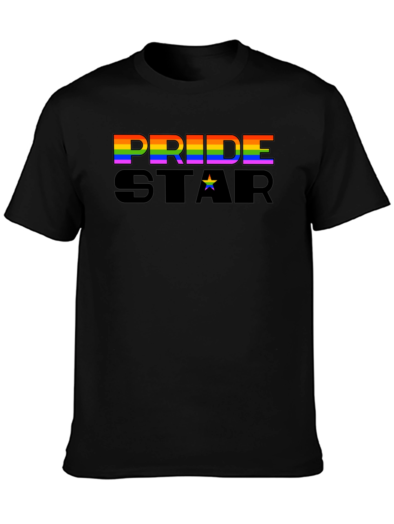 Pride Star Graphic Tee - Black