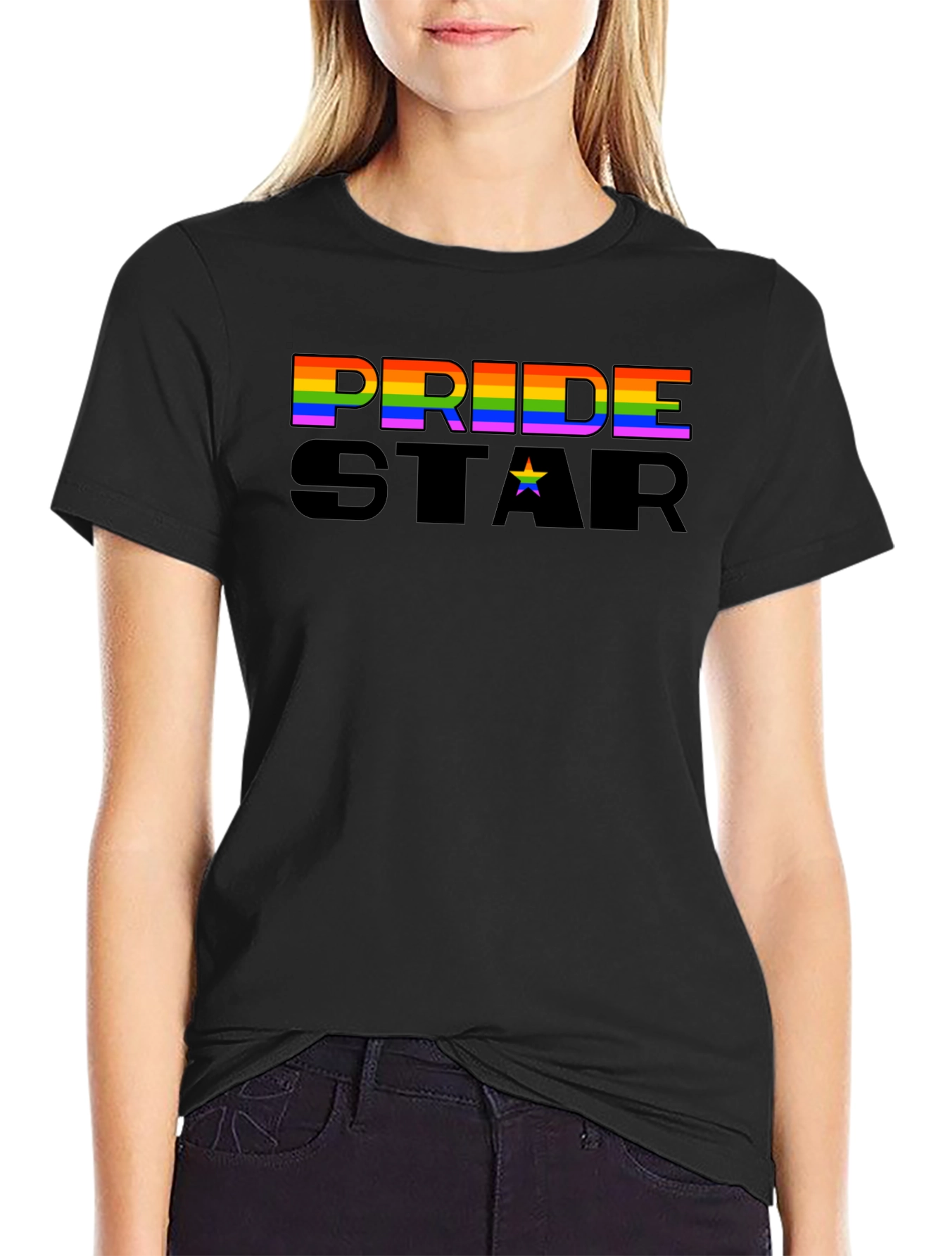 Pride Star Graphic Tee - Black