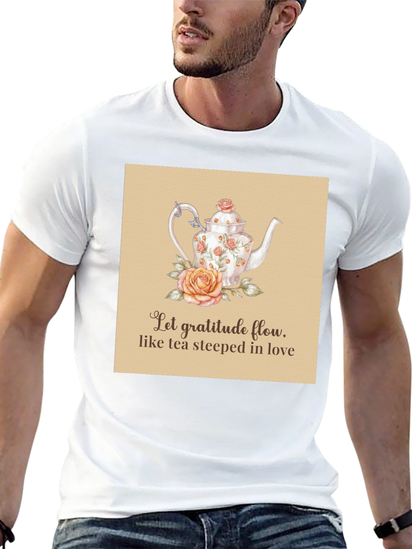 Gratitude Tea T-Shirt - Steeped in Love Design