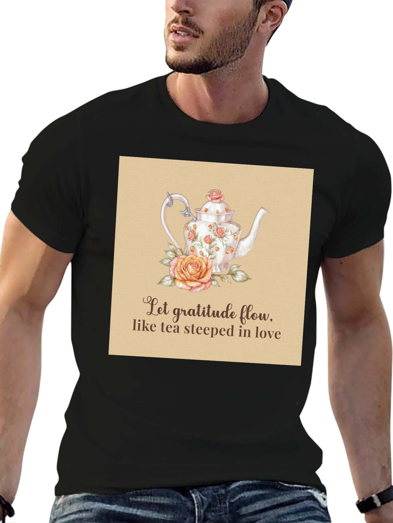 Gratitude Tea T-Shirt - Steeped in Love Design