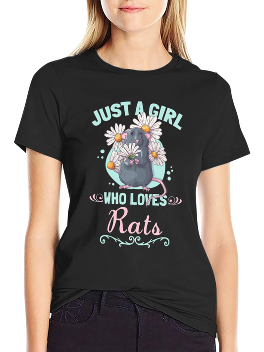 Just A Girl Who Loves Rats Graphic T-Shirt