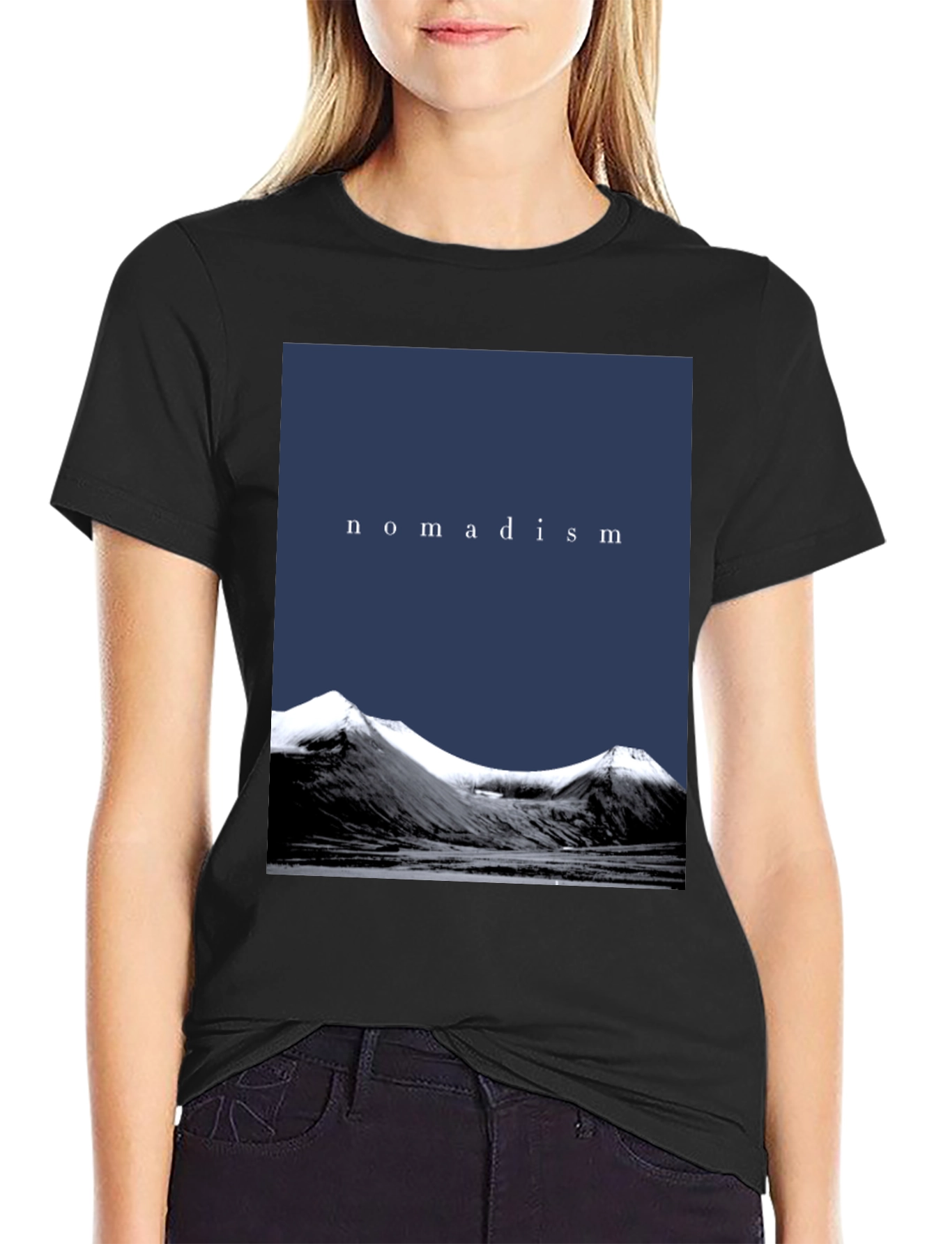 Nomadism Mountain Graphic Black T-Shirt