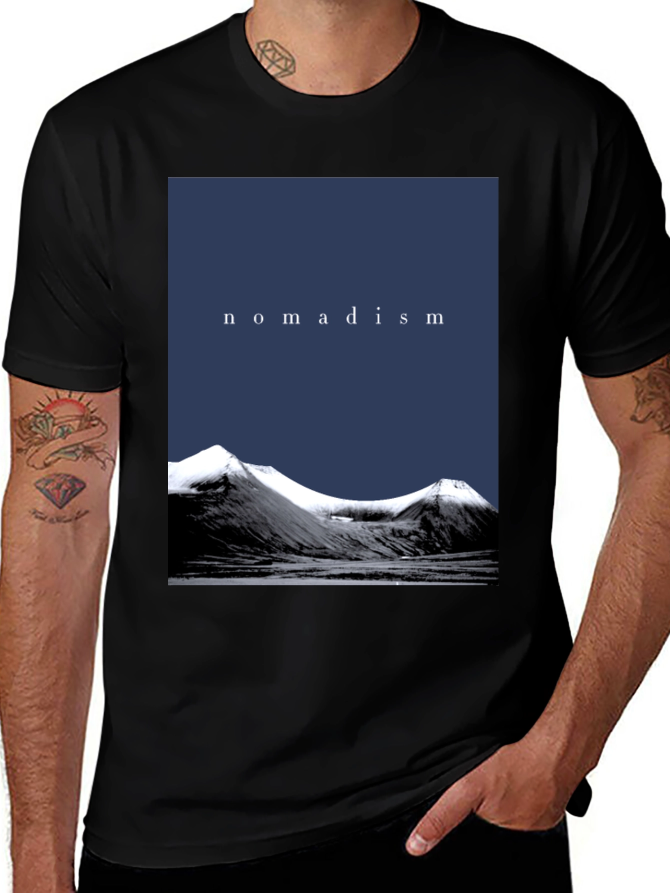 Nomadism Mountain Graphic Black T-Shirt