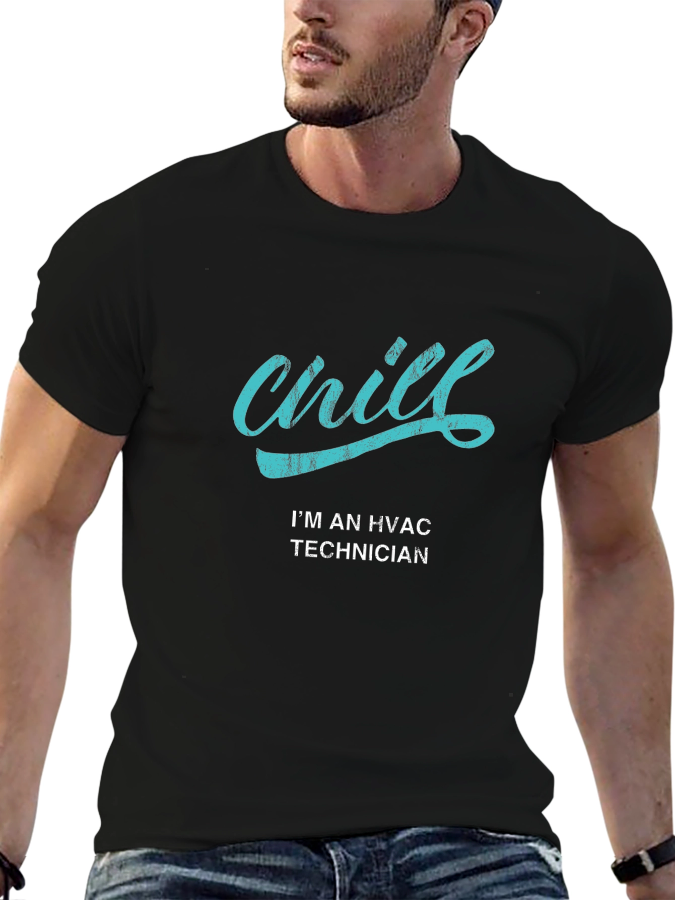 Chill HVAC Technician Black T-Shirt
