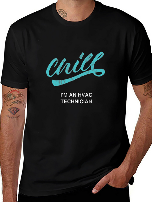 Chill HVAC Technician Black T-Shirt