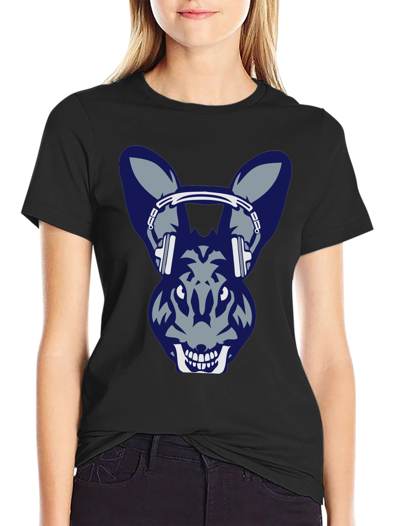 Cool Rabbit with Headphone Graphic Tee