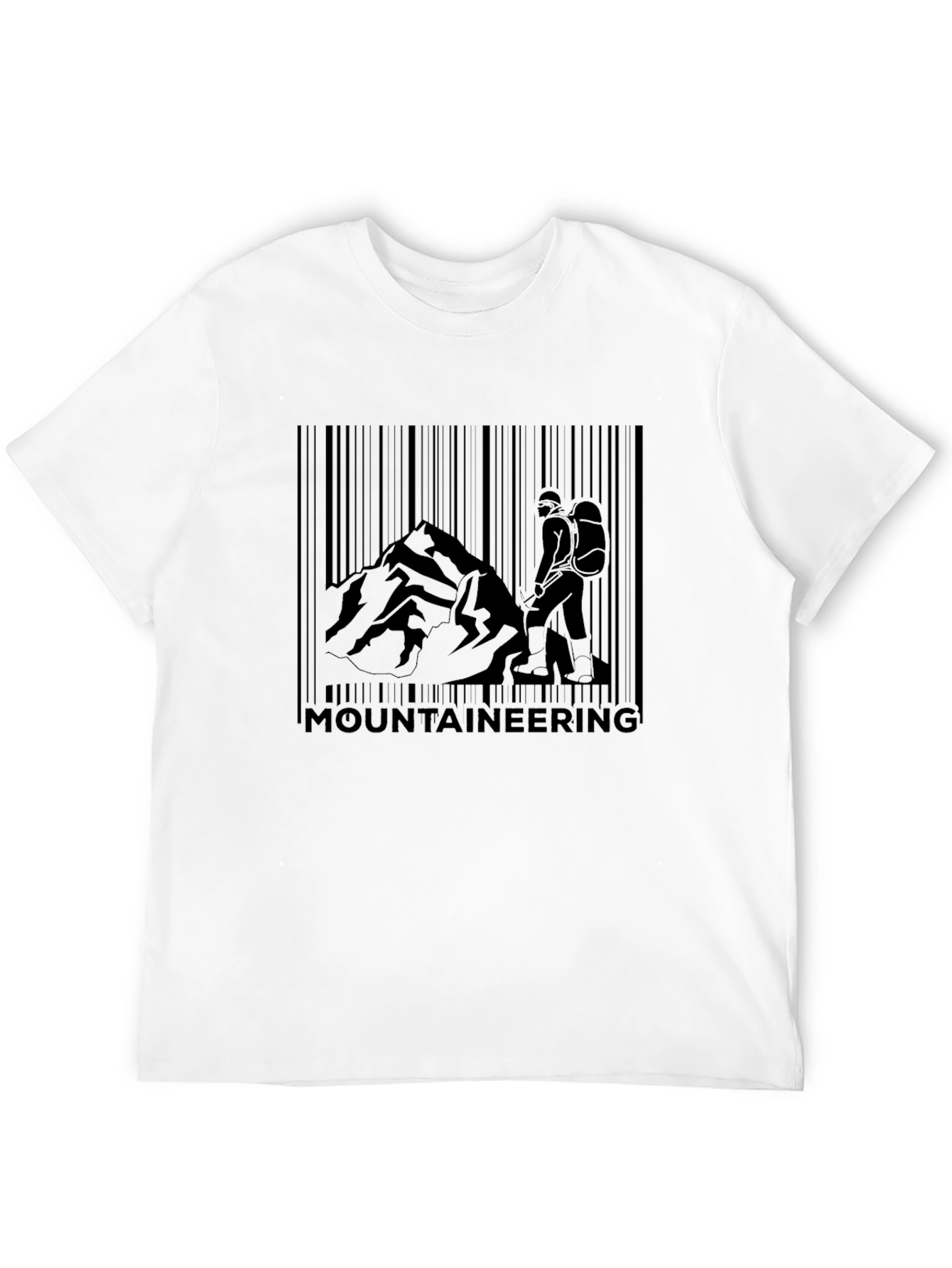 Mountaineering Barcode Mens Black Graphic T-Shirt
