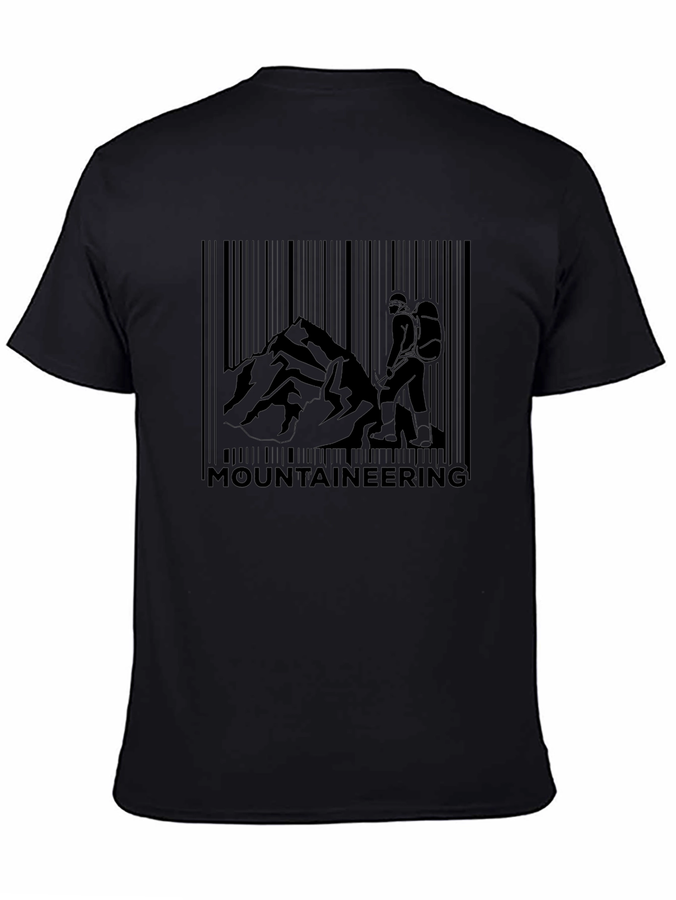 Mountaineering Barcode Mens Black Graphic T-Shirt