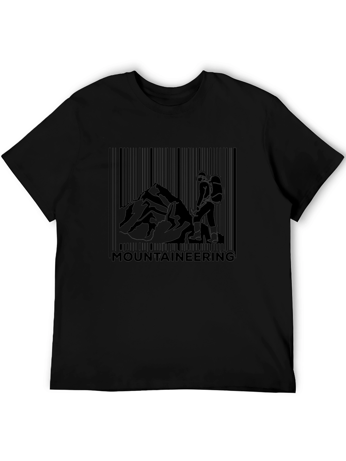 Mountaineering Barcode Mens Black Graphic T-Shirt