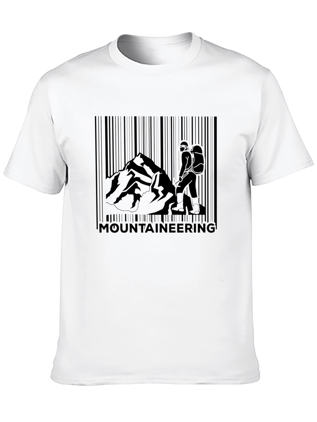Mountaineering Barcode Mens Black Graphic T-Shirt