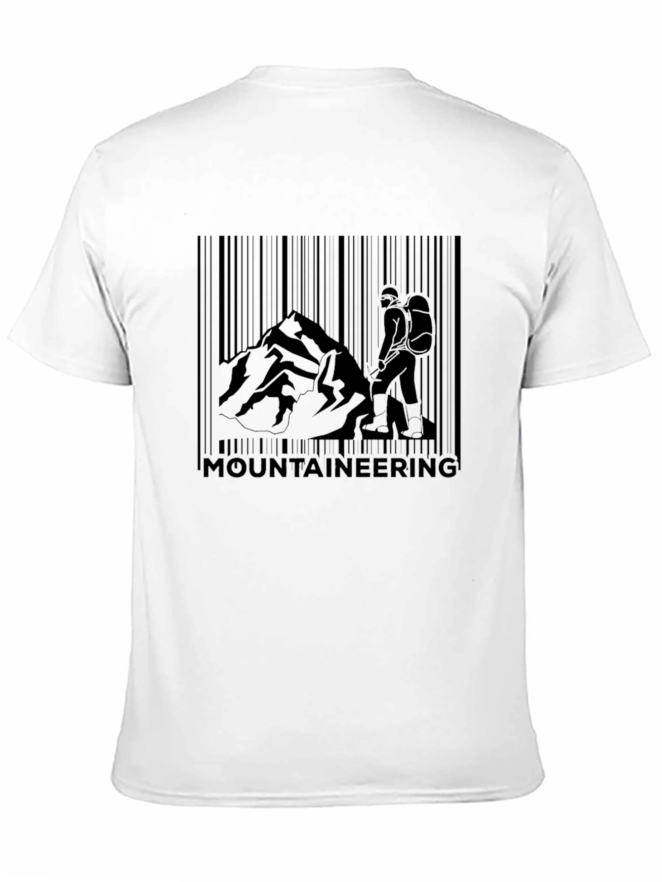 Mountaineering Barcode Mens Black Graphic T-Shirt