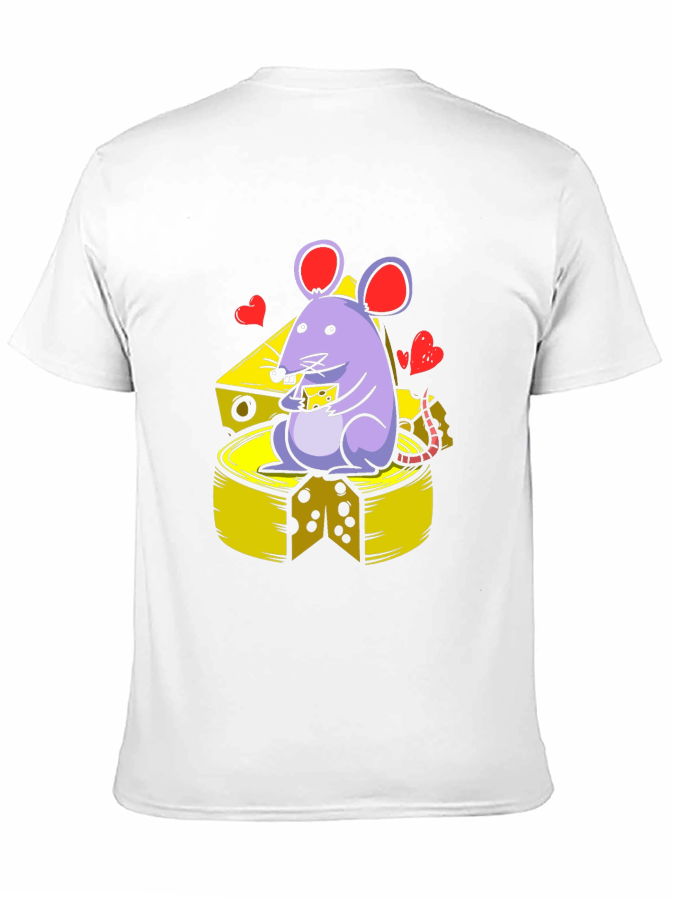 Cute Mouse Eating Cheese Graphic T-Shirt