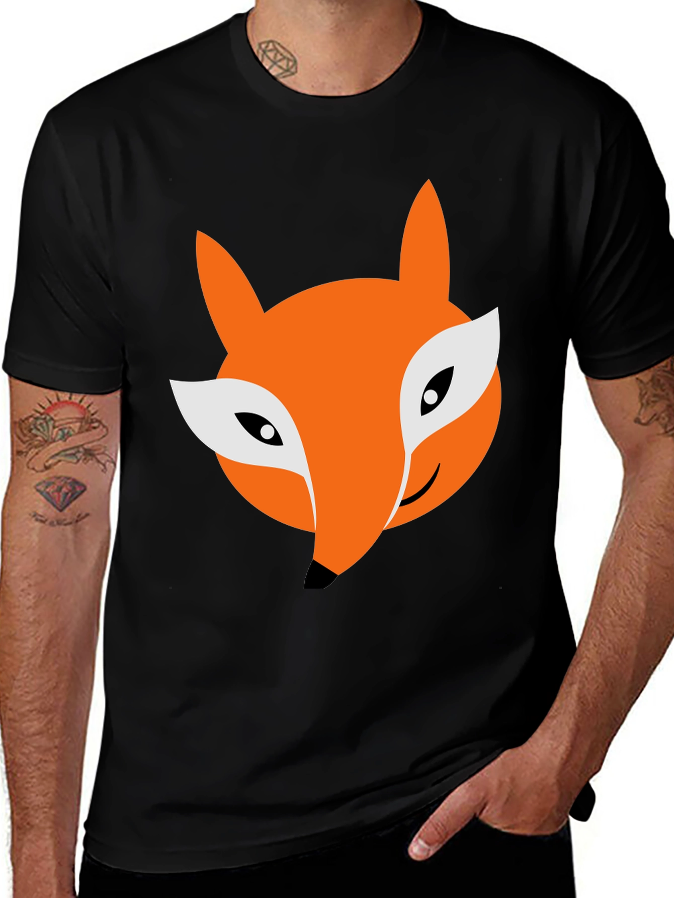 Fox Graphic Tee - Soft Cotton Blend Casual Style